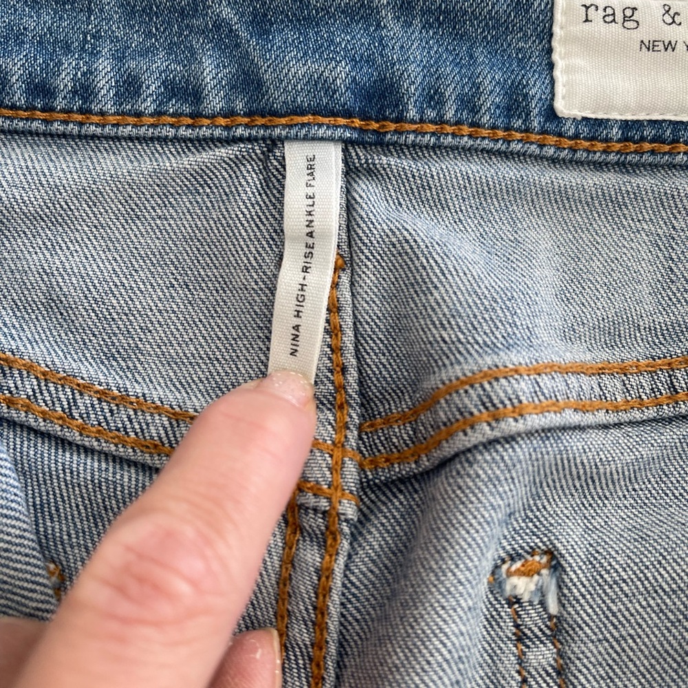 rag & bone Light Blue Cropped Jeans - Picture 3 of 6